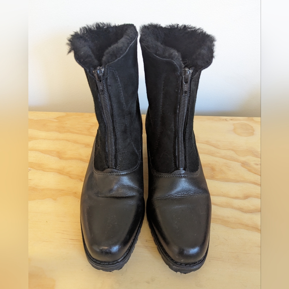 SOLD Canadienne winter boots leather suede shearling lining thermal insole 7.5